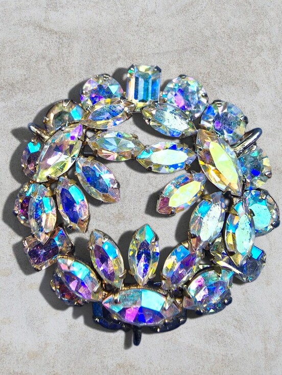 Gustav Sherman Jewelry - Vintage SHERMAN Signed AB Brooch